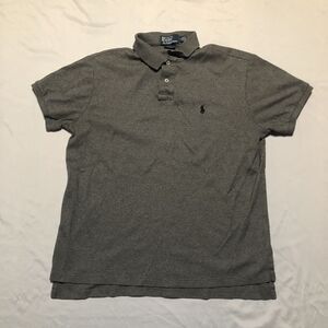 Polo Ralph Lauren Men's Charcoal Gray 100% Cotton Custom Fit Polo Shirt L